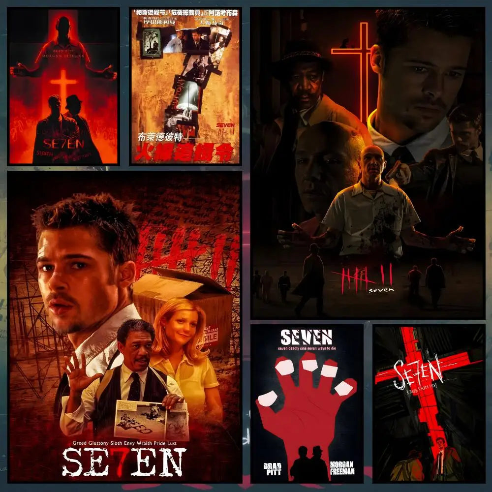Se7en Movie Poster – Waterproof Peel & Stick PVC Wall Art Movie Wall Poster Axl