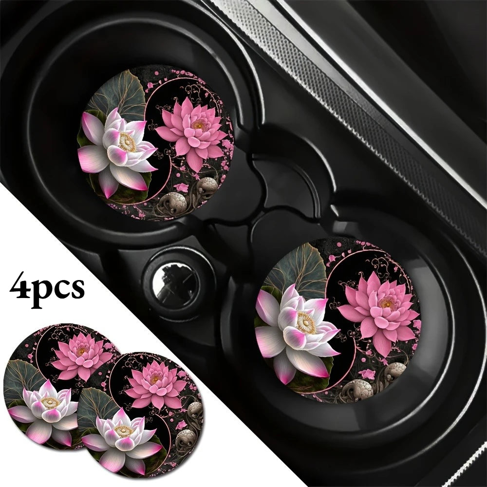 Lotus EVA Absorbent Coasters – Car, Home & Office Use Absorbent Coaster Set Axl 4pcs