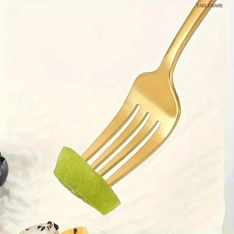 24-Piece Gold Stainless Steel Dinner Fork Set – Home & Restaurant Dinner Fork Set Axl