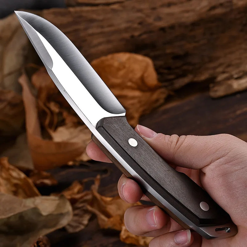 Stainless Steel Fruit Knife with Sandalwood Handle & Cover Kitchen Fruit Knife Axl