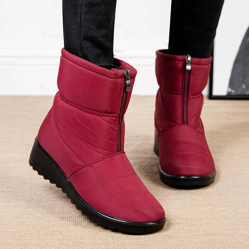 Women's Waterproof Snow Boots – Warm Plush Ankle Zip Boots Women's Snow Boots Axl