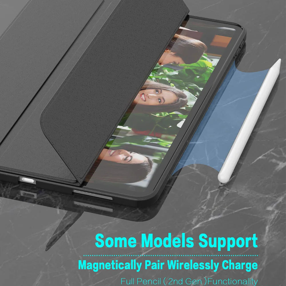 Slim iPad Case Hard Shell Fold Stand – Multi-Gen Compatible Tablet Case Axl