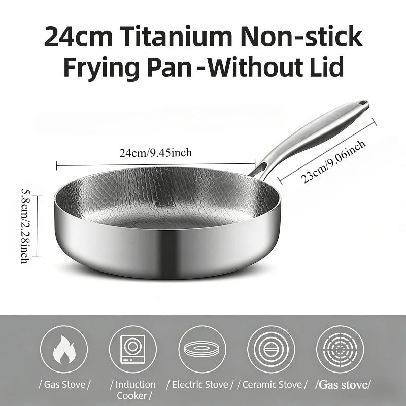 KEMORELA Titanium Non-Stick Frying Pan 20/24/28cm Skillet Titanium Frying Pan Axl 24cm