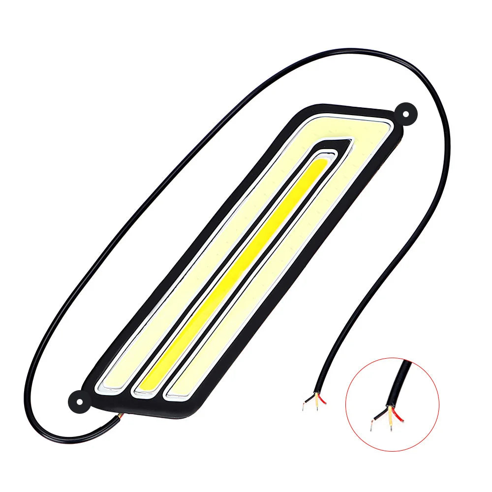 COB LED DRL & Turn Signal Fog Lamp – Waterproof Pair 12V LED Car DRL Light Axl