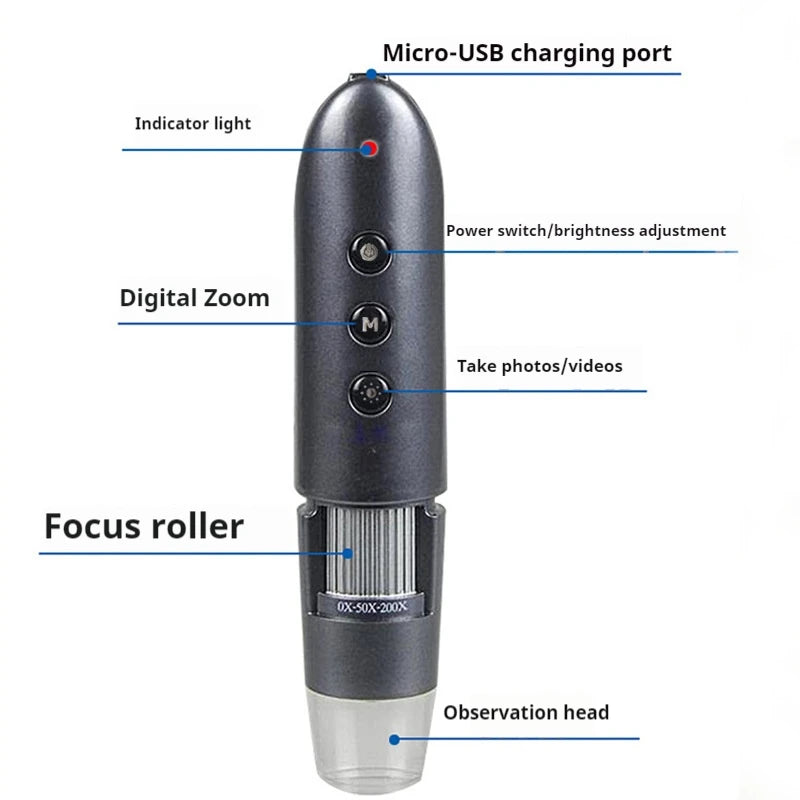 WiFi Wireless Digital Microscope 1600X | Mobile Phone Digital Microscope Axl