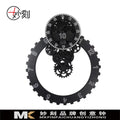 Large 3D Gear Wall Clock – Silent Metal Modern Home Decor Decorative Wall Clock Axl black 52X45.5CM
