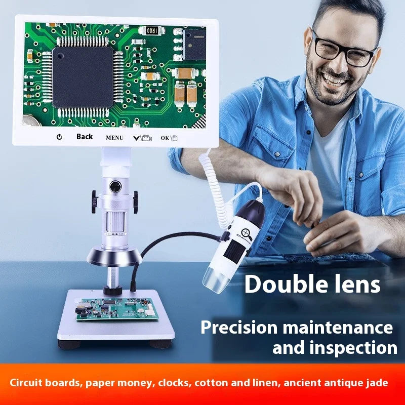 Dual Lens HD Digital Video Microscope – 500X Industrial Digital Video Microscope Axl