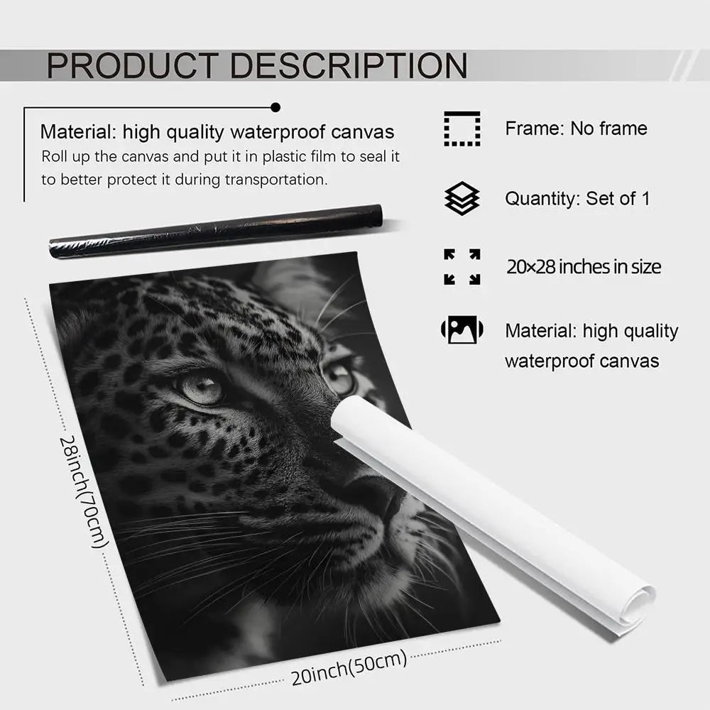 Women & Leopard Canvas Wall Art – Unframed Poster | Home Decor Canvas Wall Art Axl