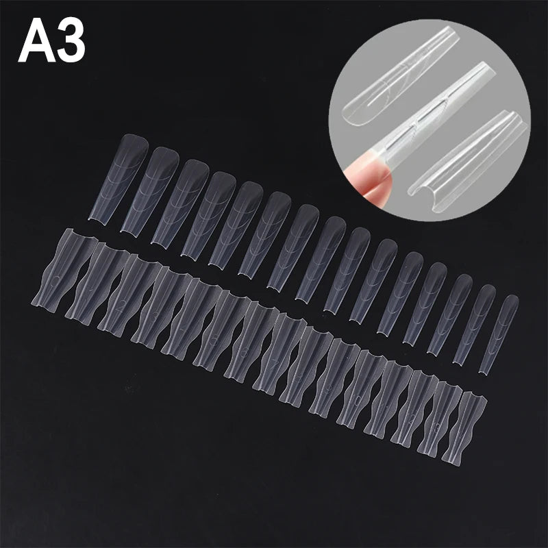 60Pcs Sandwich Nail Dual Forms – Quick Extension Molds Nail Extension Forms Axl A3