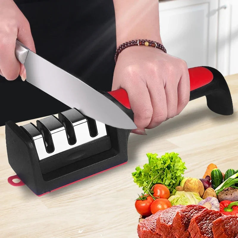 3/4-Stage Handheld Knife Sharpener – Diamond, Ceramic & Carbide Knife Sharpener Axl