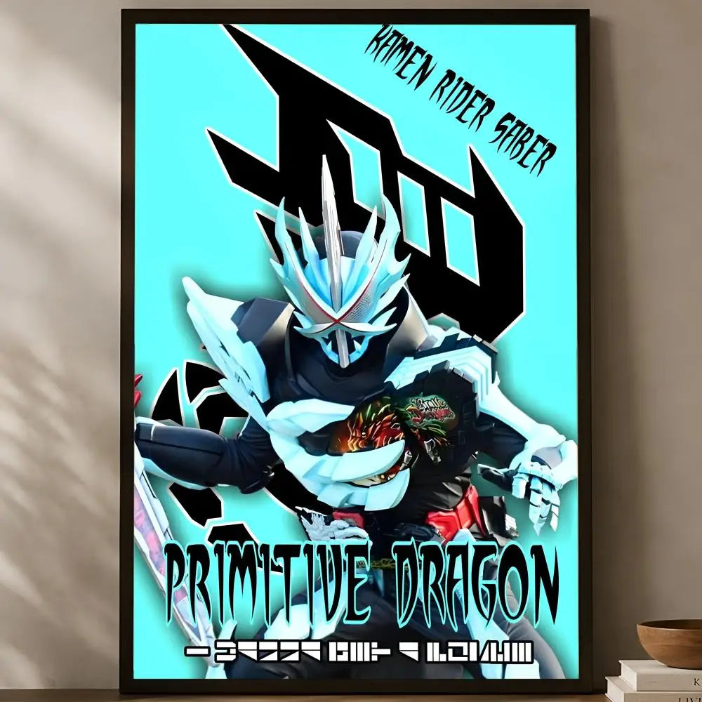 Cartoon Saber Self-Stick HD PVC Wall Art Poster – Waterproof Wall Art Poster Axl White16 60X90cmNoframe