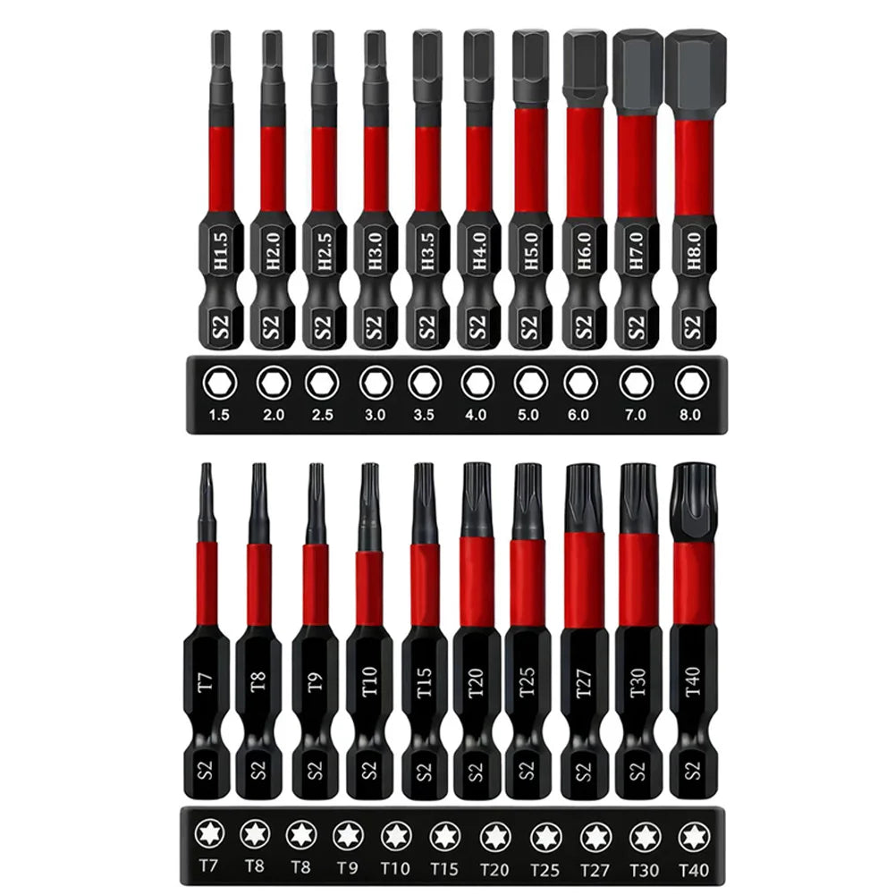 10-Pc 50mm Hex & Star Screwdriver Bit Set with Organizer Screwdriver Bit Set Axl