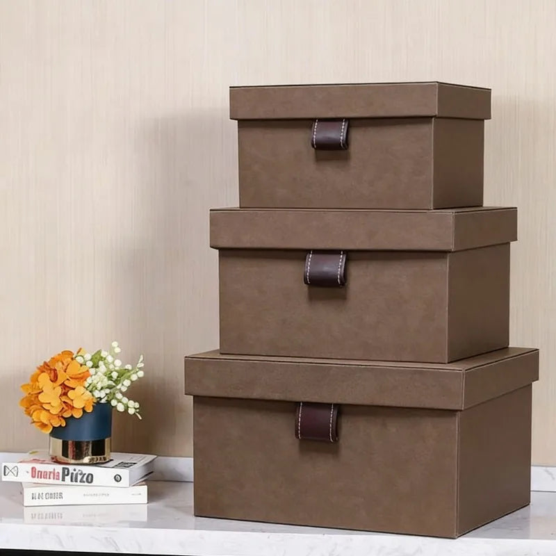 Large Leather Storage Box – 50L Clothes & Closet Organizer Leather Storage Box Axl