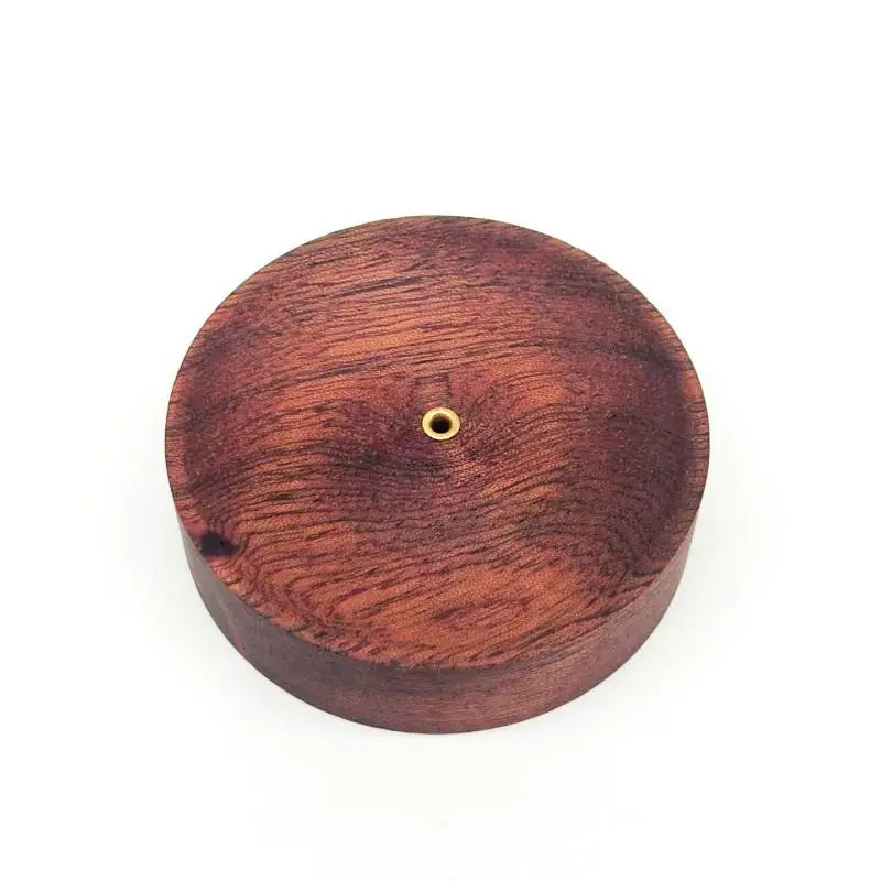Round Black Walnut Wood Incense Stick Holder – Agarwood Tray Incense Holder Axl A1