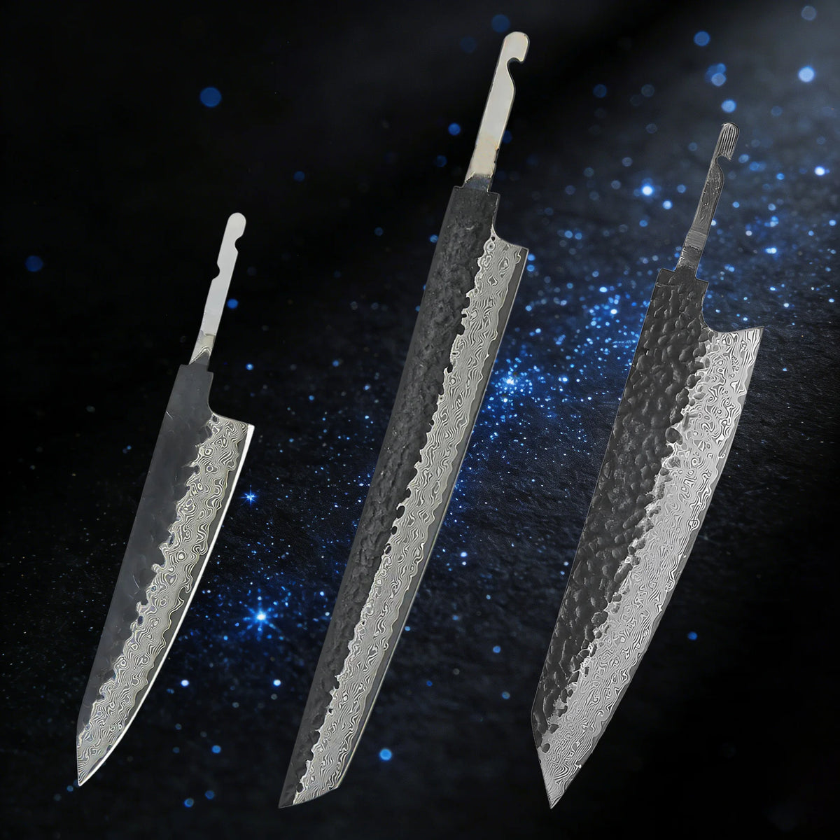 Damascus Steel Kiritsuke Knife Blade – DIY Chef Knife Making Damascus Knife Blade Axl Blade-ABD-3PCS