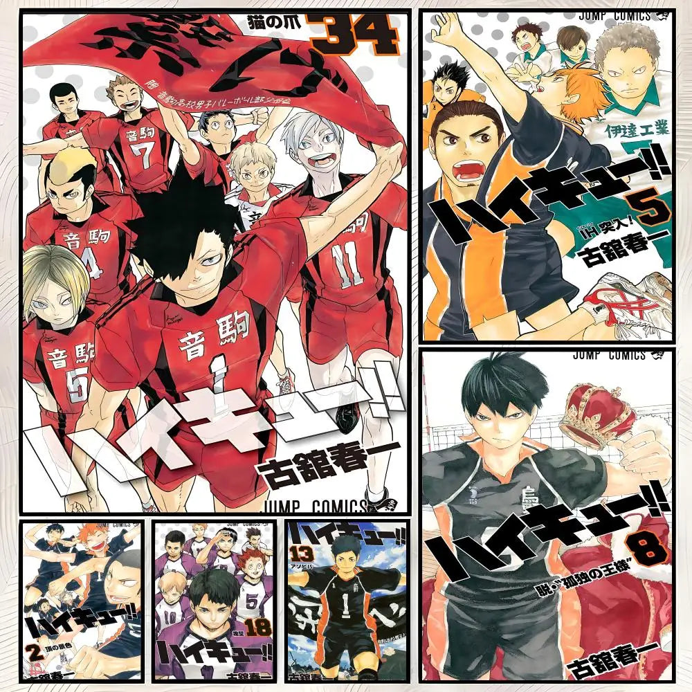 Haikyuu Anime Wall Poster – Self-Stick HD Waterproof Art Anime Wall Poster Axl