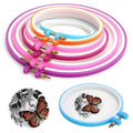 5-Piece Embroidery Hoop Set – Adjustable Plastic Cross Stitch Frames Embroidery Hoop Set Axl A
