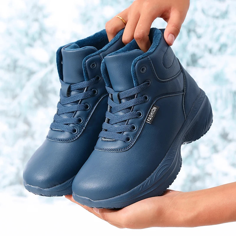 Women's Wide Toe Box Winter Ankle Boots – Warm & Non-Slip Women's Ankle Boots Axl Navy Blue 36