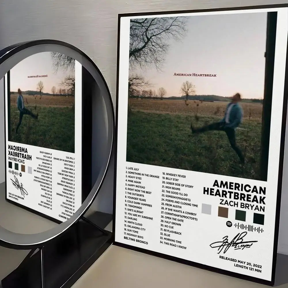 Zach Bryan Self-Adhesive Poster Sticker | Modern Wall Art Wall Art Sticker Axl Black12 15X20cmNoframe