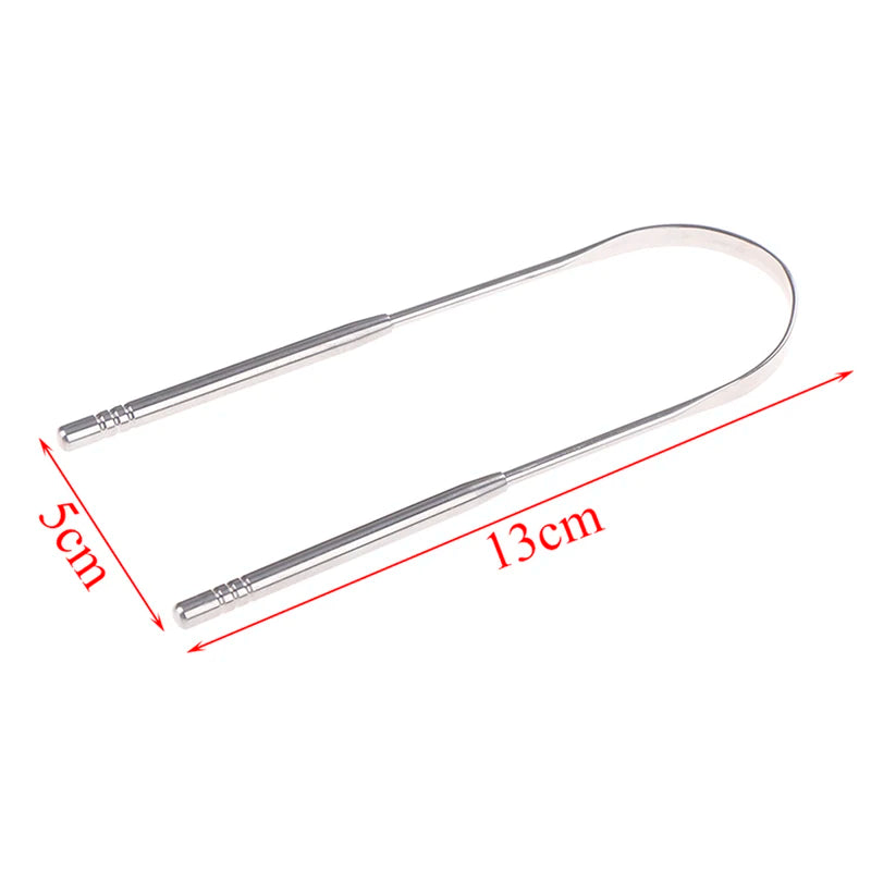 Stainless Steel Tongue Cleaner Scraper | Oral Care Tool Tongue Scraper Axl one size
