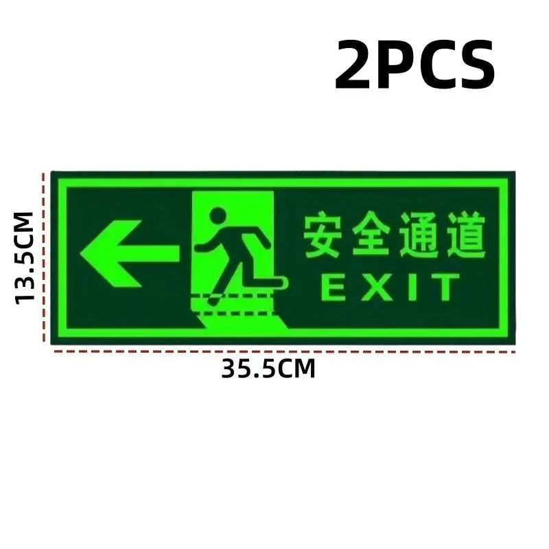 Glow in the Dark Exit Floor Stickers – Evacuation Signs 2/6 Pack