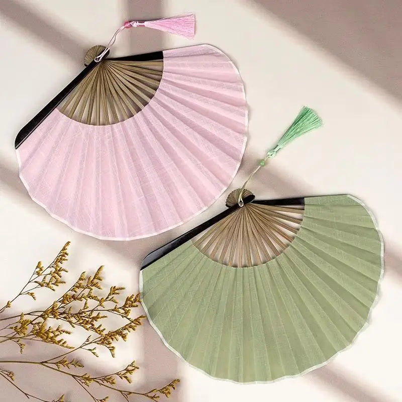 Chinese Folding Hand Fan – Cotton Linen & Bamboo | Women's Folding Hand Fan Axl
