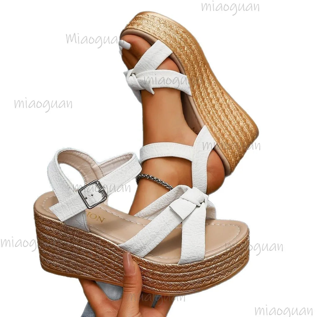 Roma Wedge Platform Sandals – Ankle Buckle Open Toe Heels Wedge Platform Sandals Axl