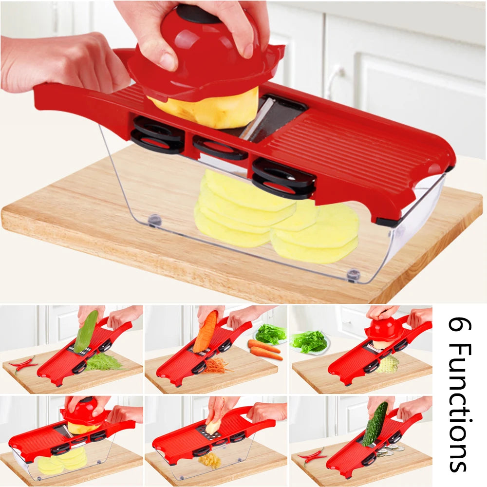 6-Blade Mandoline Slicer Vegetable Grater & Kitchen Tool Set Mandoline Slicer Set Axl