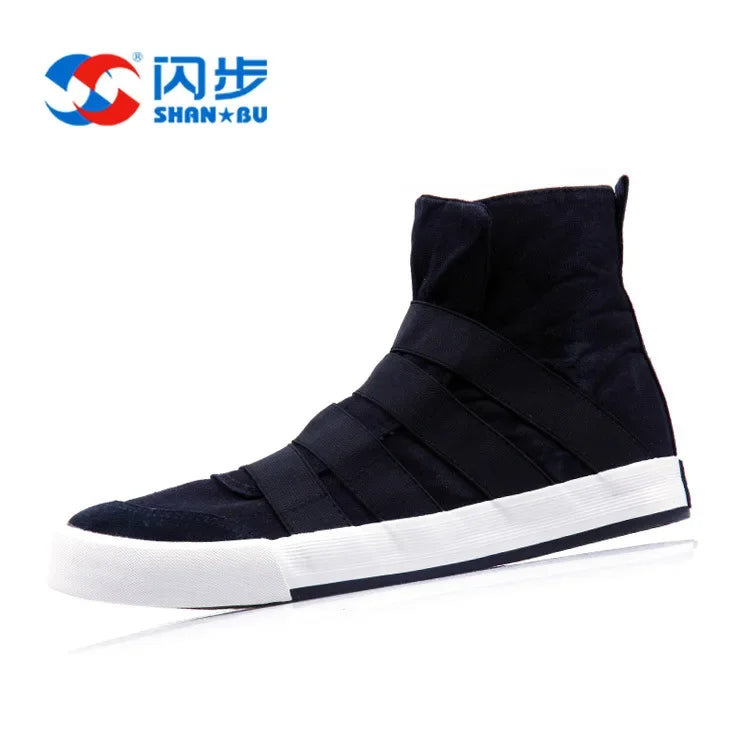 YBQJOO Korean High Cut Canvas Strap Casual Shoes | Unisex Canvas Casual Shoes Axl Black 40