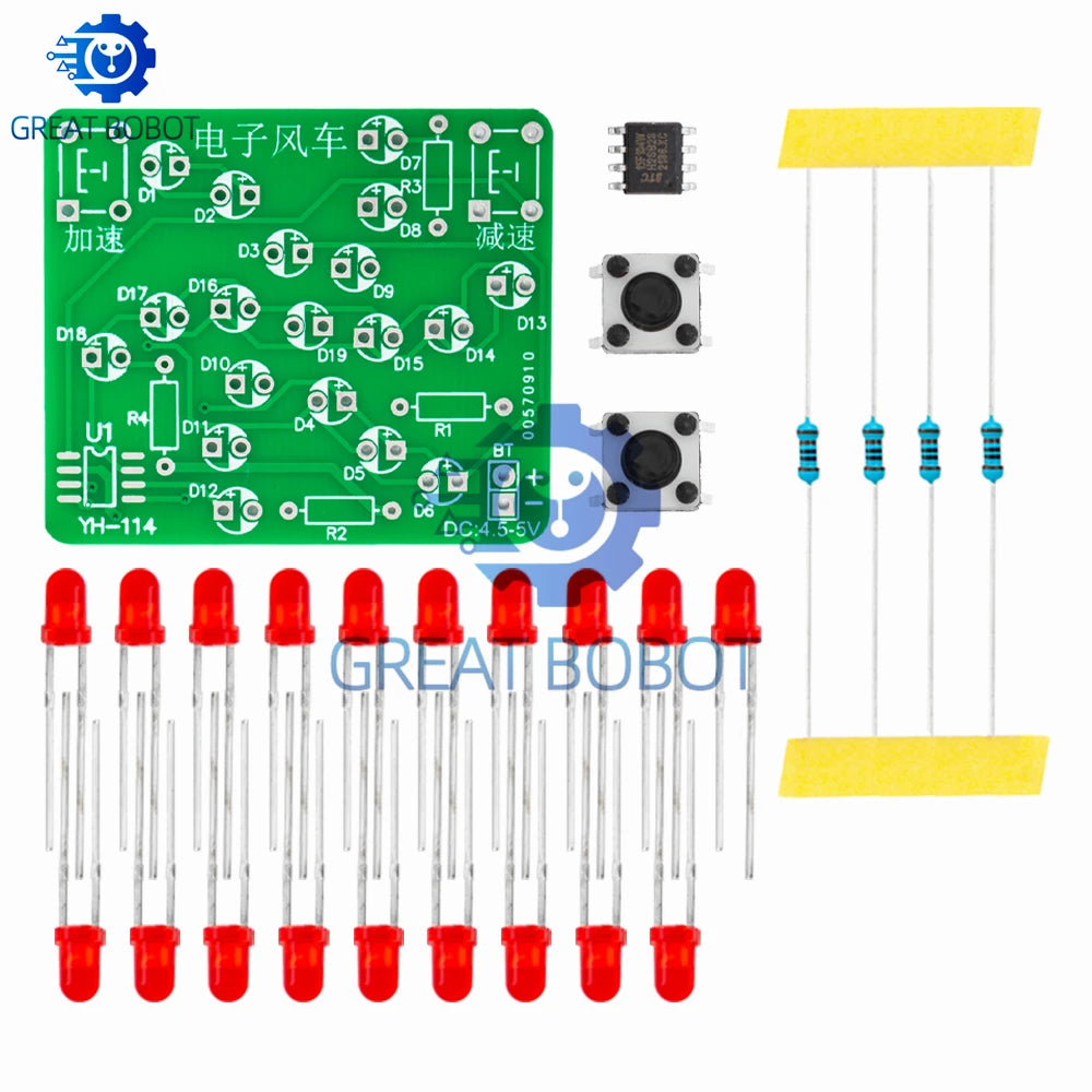 Electronic Windmill DIY Soldering Kit – DC 5V Adjustable Speed Electronics DIY Kit Axl