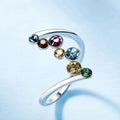 Huitan Colorful CZ Women's Ring – Silver-Tone Fashion Jewelry Fashion Ring Axl Q030 10