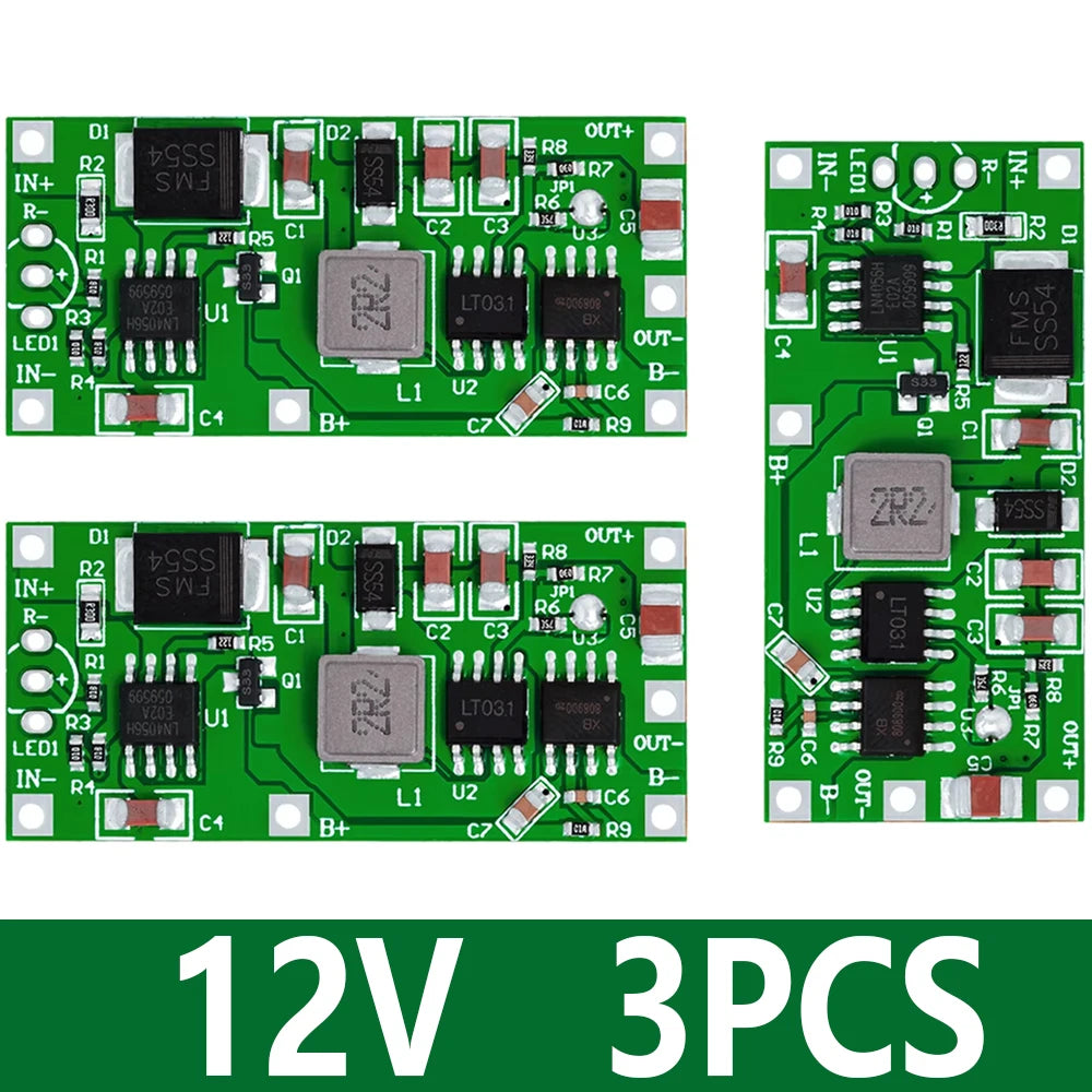 5V 2A UPS Power Supply Module – 12V 15W Lithium Battery Backup UPS Power Module Axl 3PCS 12V