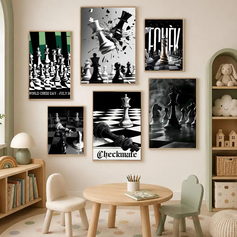 International Chess Wall Art Poster – Self-Stick HD Waterproof Wall Art Poster Axl