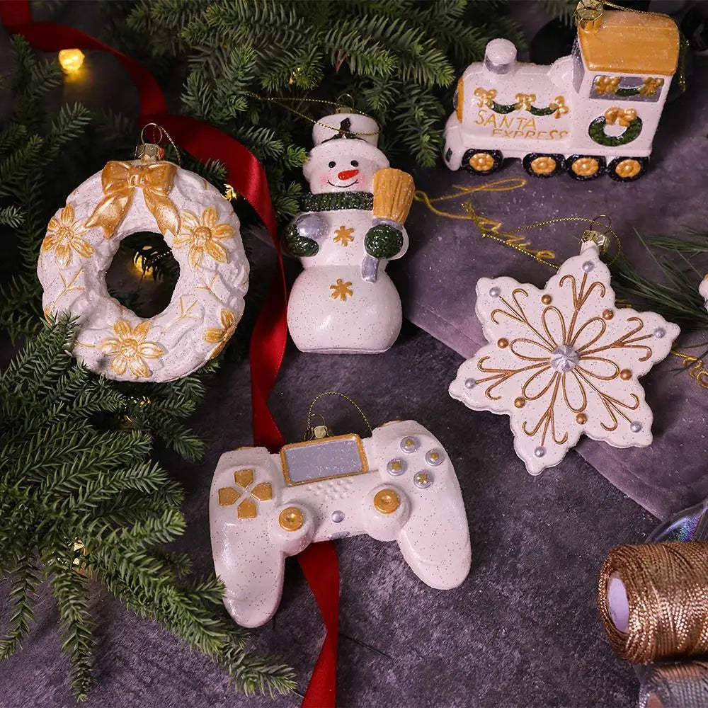 White Christmas Snowman Hanging Ornament | Xmas Tree Bauble Christmas Tree Ornament Axl