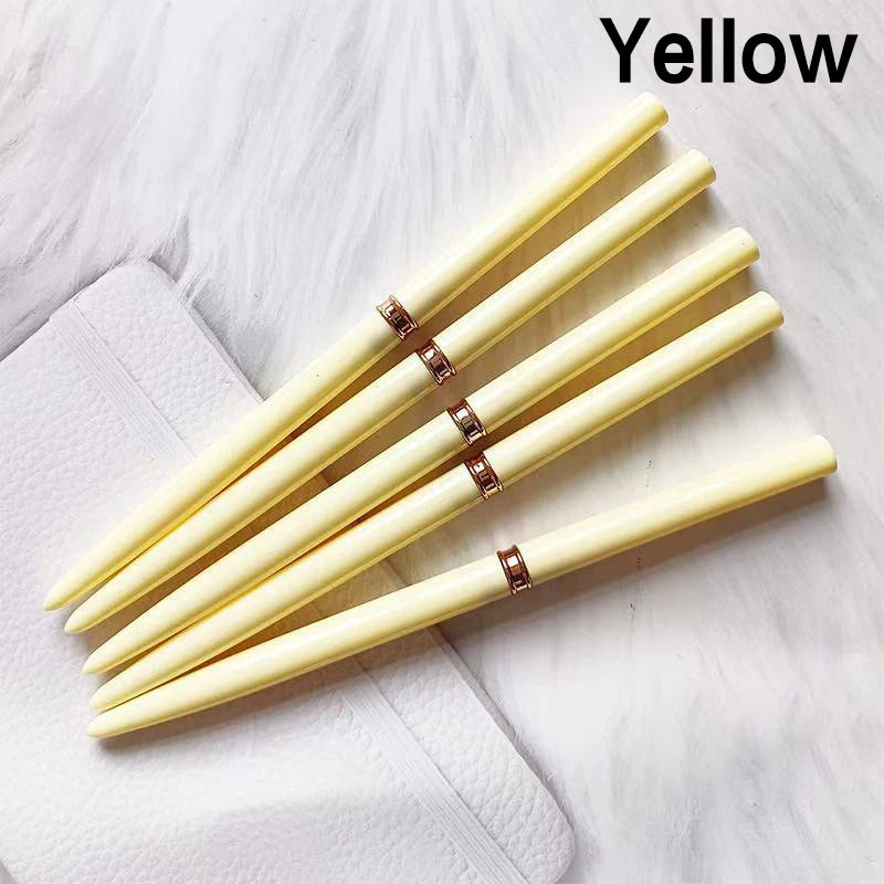 5-Piece Nail Art Liner Brush Set – 7/9/11/15/20mm Striping Nail Art Brush Set Axl Yellow