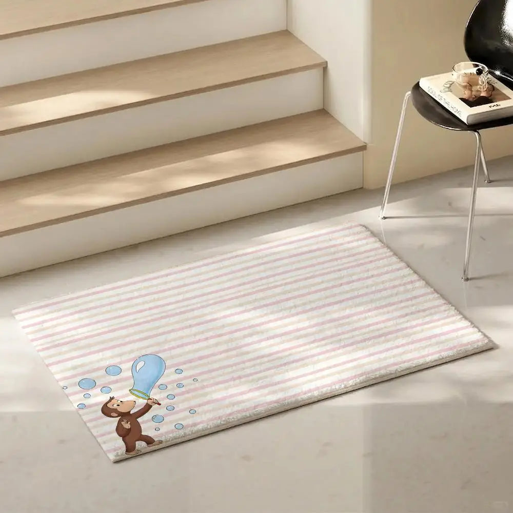 Curious George Flannel Floor Mat – Soft Non-Slip Indoor Rug Indoor Floor Rug Axl