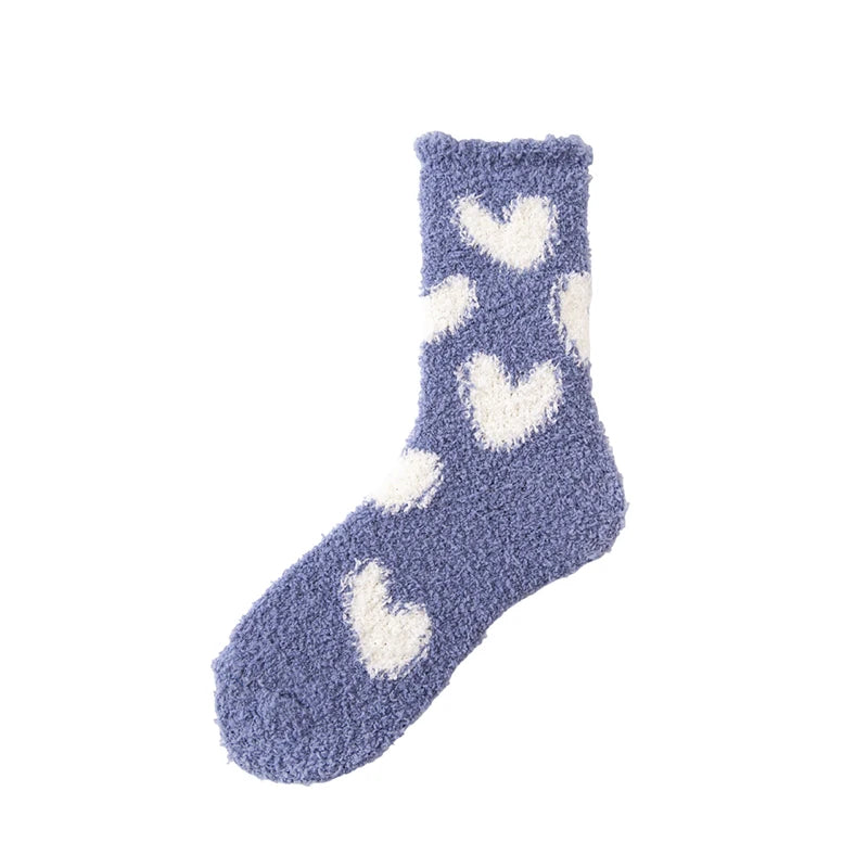 Women's Fluffy Coral Fleece Socks – 3D Dog Ear Cartoon Design Novelty Fluffy Socks Axl Blue One Size
