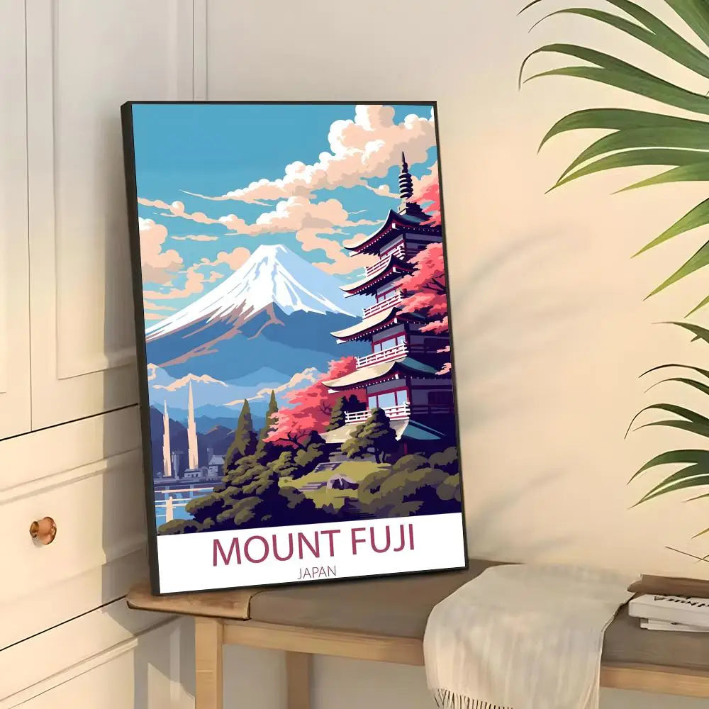 Japanese Mount Fuji Wall Art Poster Sticker – HD Print Decor Wall Art Sticker Axl