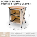 Folding Outdoor Camp Cabinet – Oxford Cloth BBQ Storage Table Folding Camp Cabinet Axl WHITE