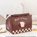 Cute Thermal Lunch Bag – Large Insulated Tote for Women & Kids Insulated Lunch Tote Axl toast-1pcs