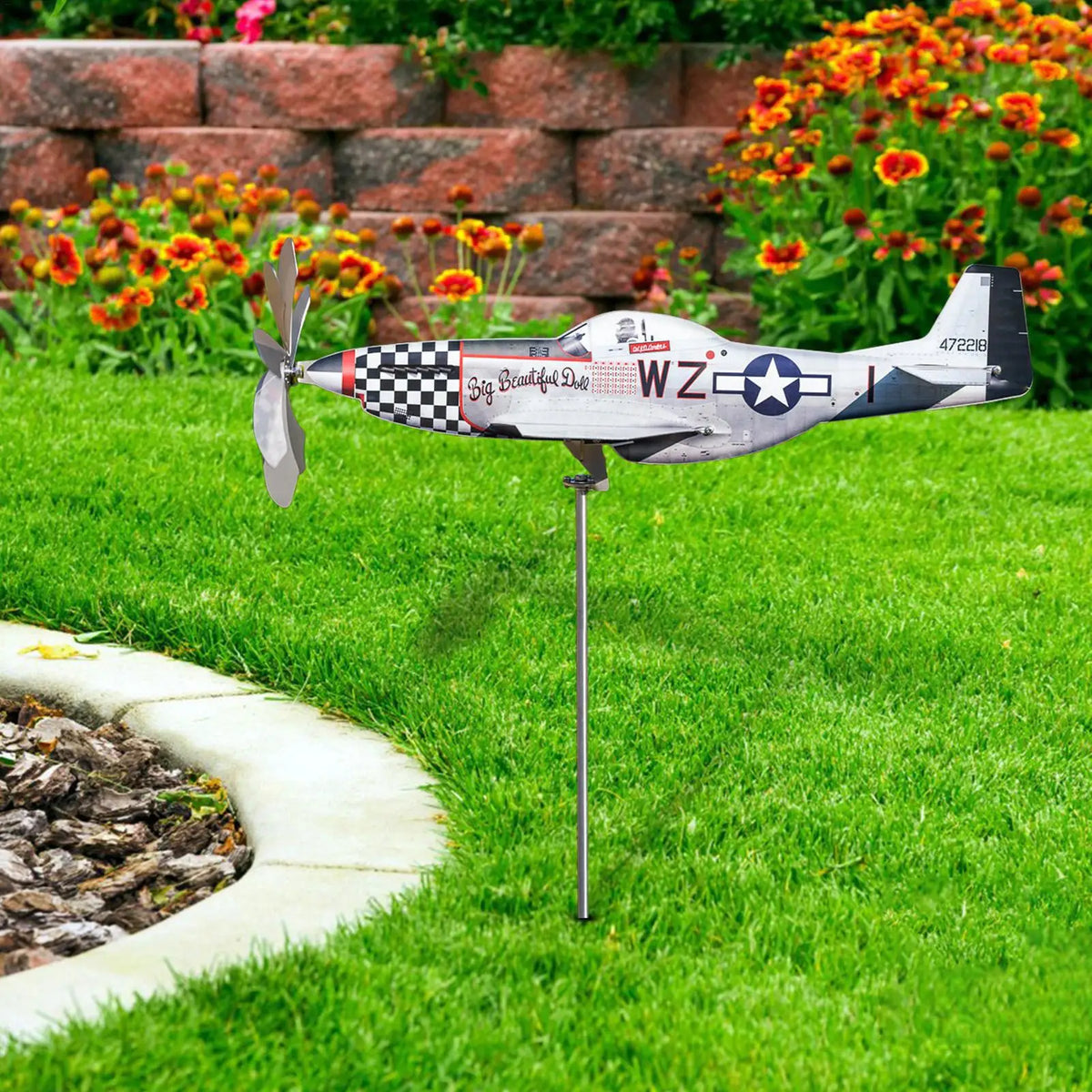 Metal Airplane Wind Spinner – Weather-Resistant Yard Windmill Garden Wind Spinner Axl