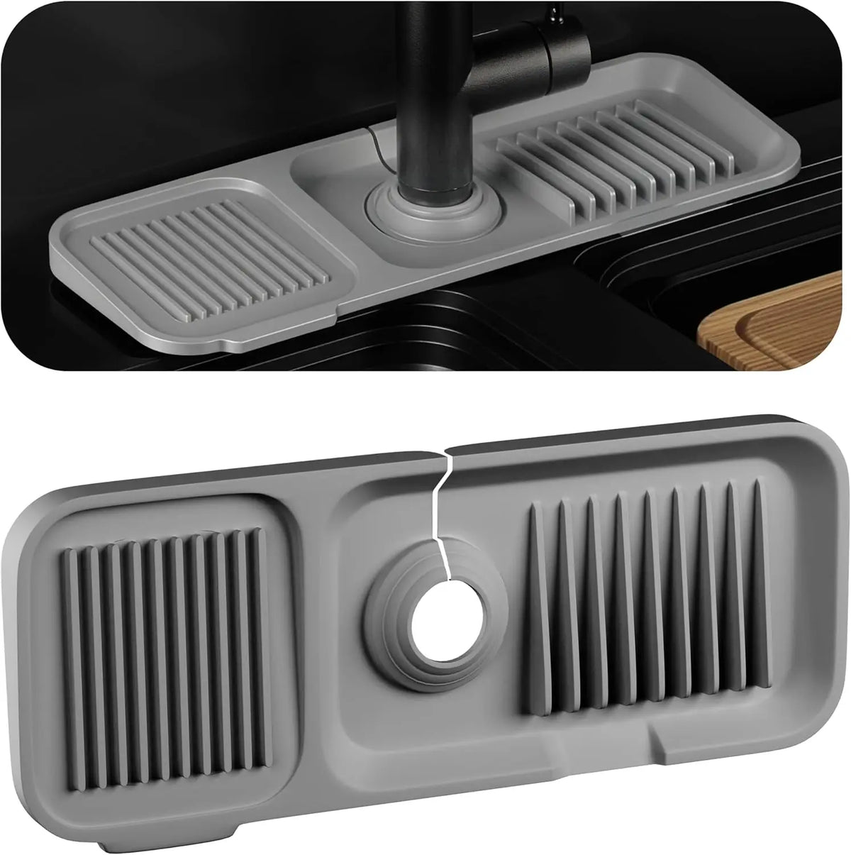 Silicone Sink Splash Guard & Faucet Drip Catcher Tray Mat Silicone Sink Mat Axl