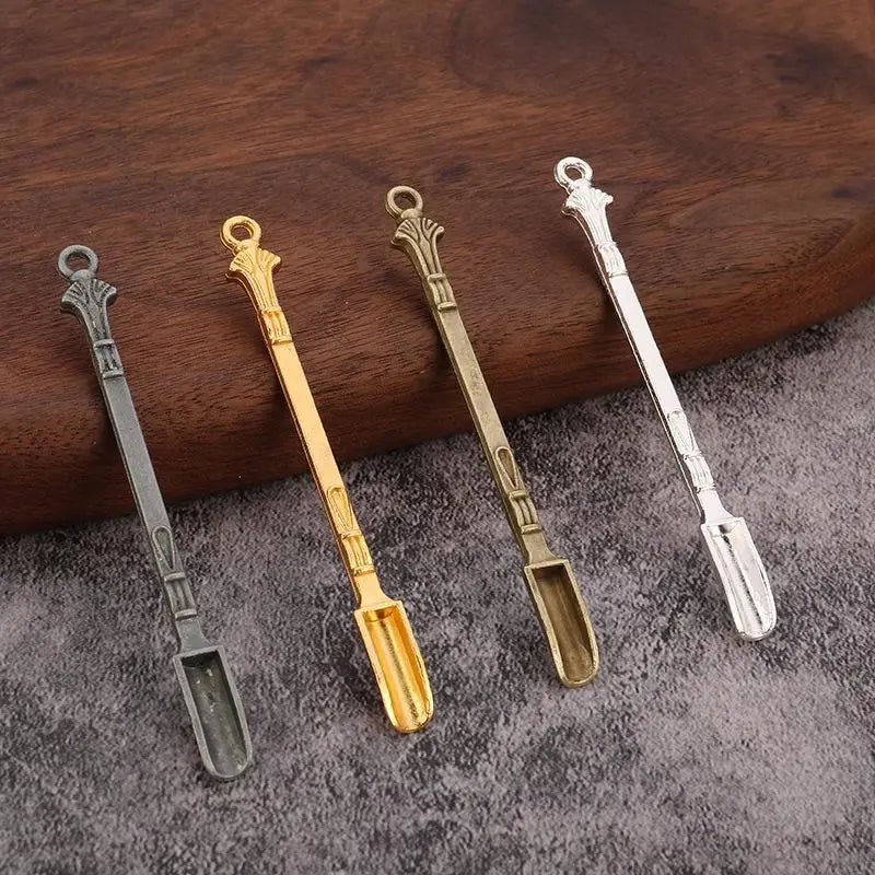 Vintage Zinc Alloy Mini Scoop – Engraved Powder Measuring Spoon Mini Measuring Scoop Axl