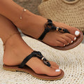 HAJINK Women's Bohemian Flat Sandals | Beach Slip-On Shoes Women's Flat Sandals Axl black 43