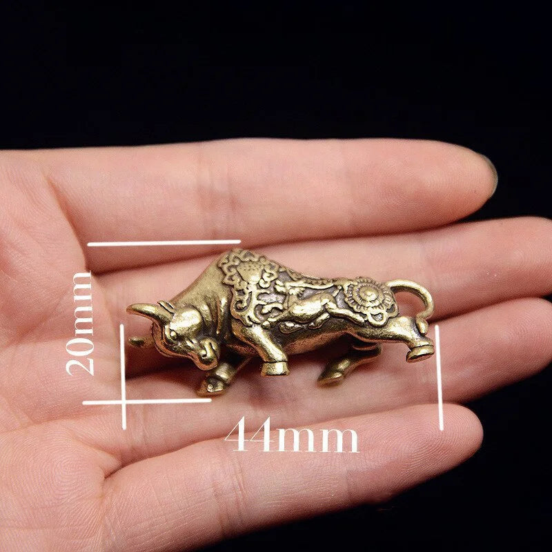 Brass Copper Bullfighting Statue – Lucky Bull Desk Figurine Decorative Figurine Axl