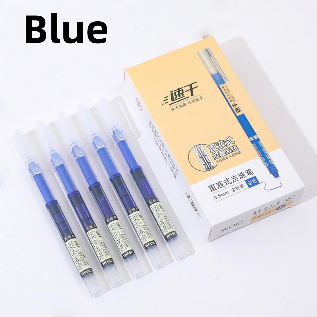 12-Pack 0.5mm Gel Ink Pens – Fast Drying, Large Capacity Gel Ink Pens Axl Blue