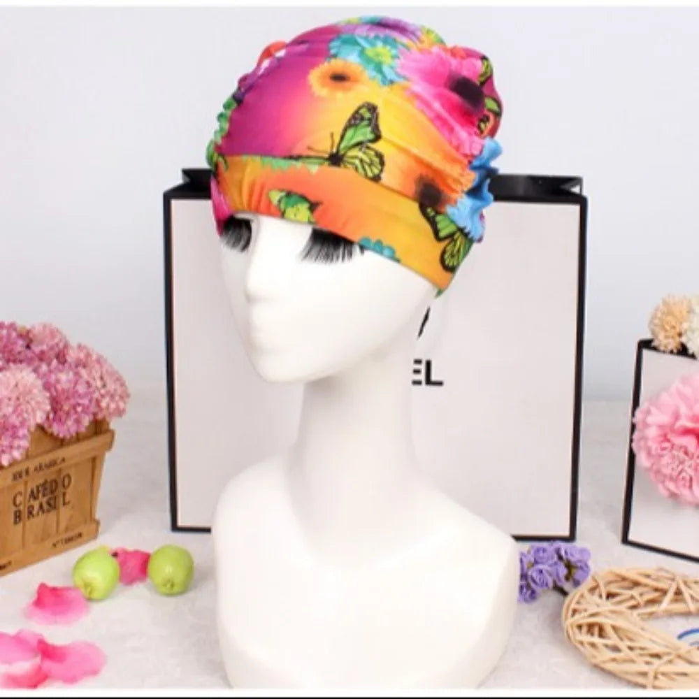 Printed Fabric Oversized Swimming Cap – Quick-Dry, Breathable Swim Cap Axl