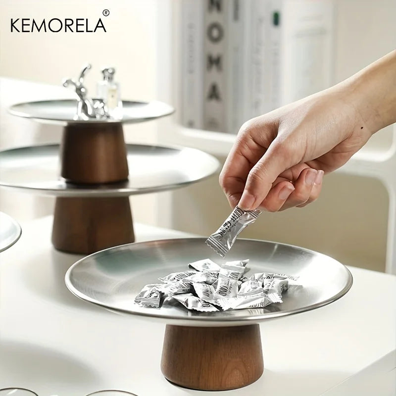 KEMORELA Stainless Steel Cake Tray – Korean Dessert Display Plate Dessert Display Tray Axl