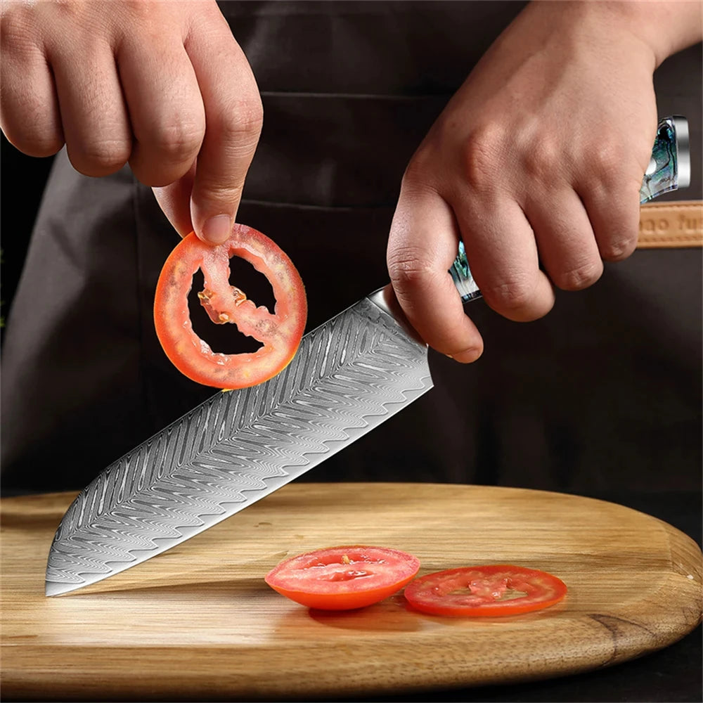 Santoku Knife – 67-Layer Damascus Steel Kitchen Knife Damascus Santoku Knife Axl