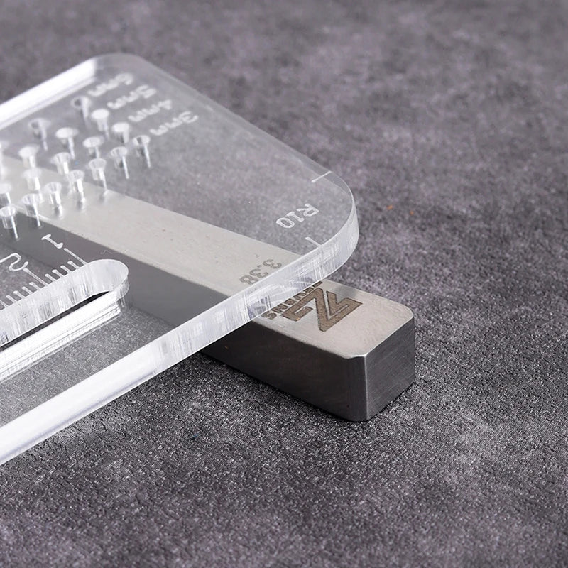 Acrylic Leather Cutting Ruler – 4mm Transparent Distance Guide Leathercraft Ruler Axl